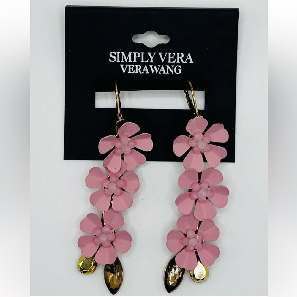 🚨3 for $15🚨 Simply Vera Vera Wang - Pink Blossom Earrings